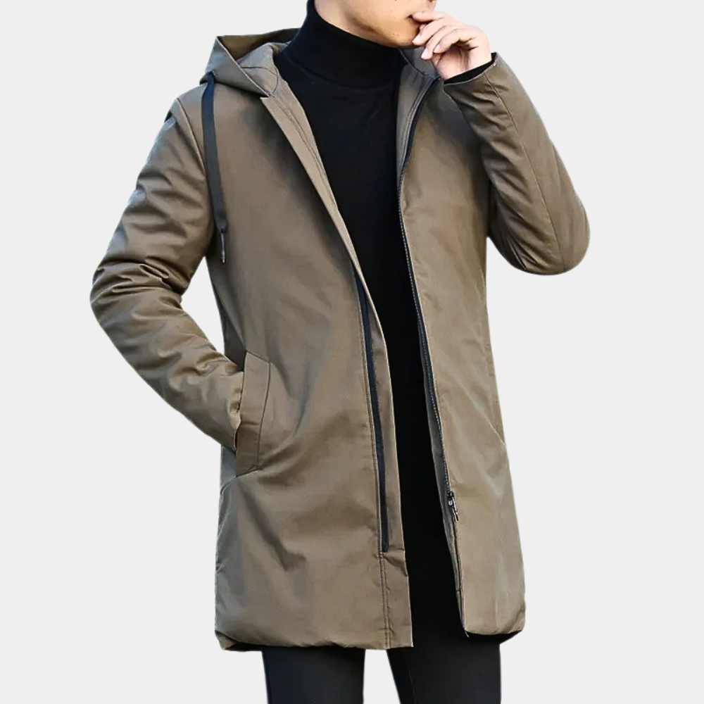 Cappotto corto da uomo trapuntato con cappuccio