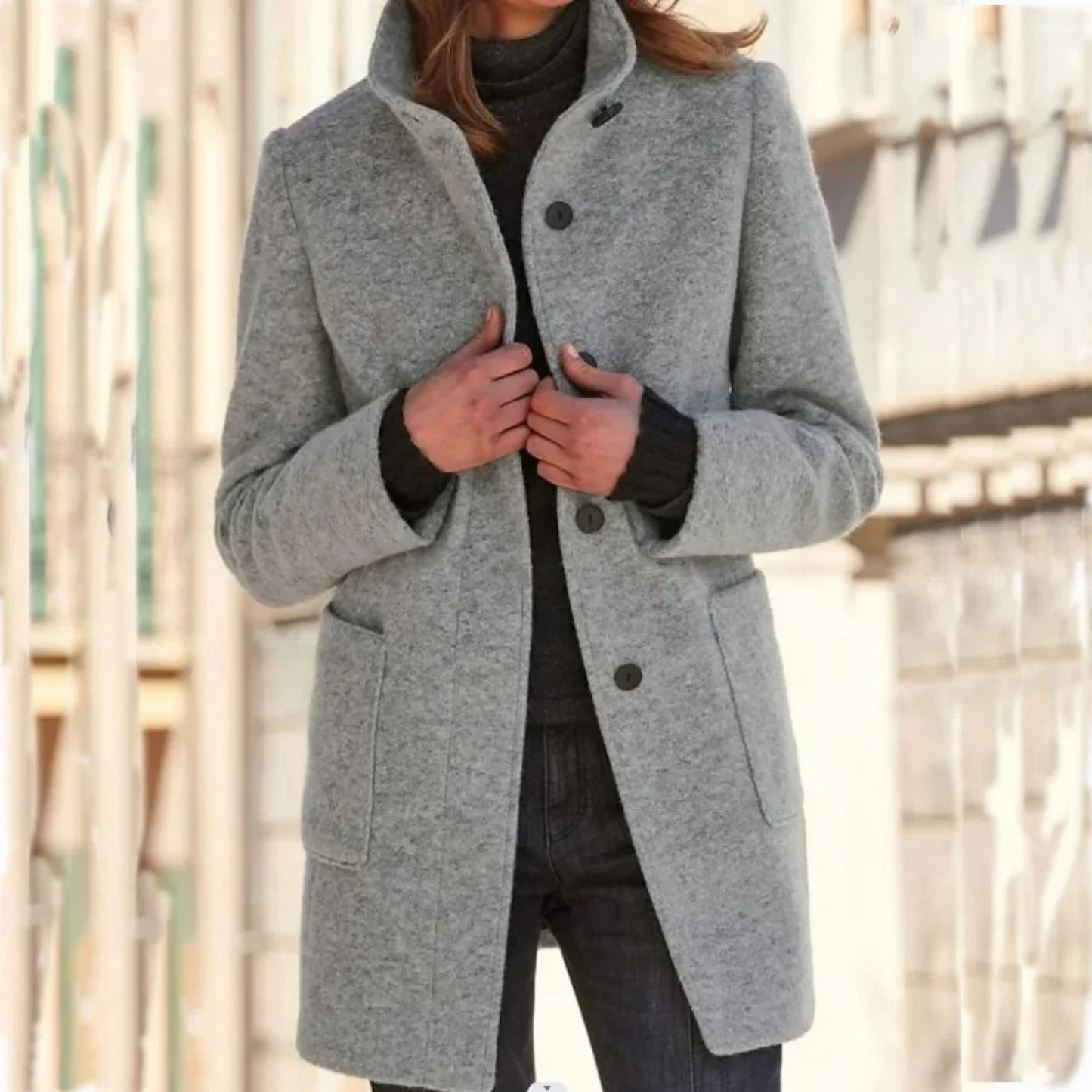 Cappotto da Donna Antivento con Collo Alto