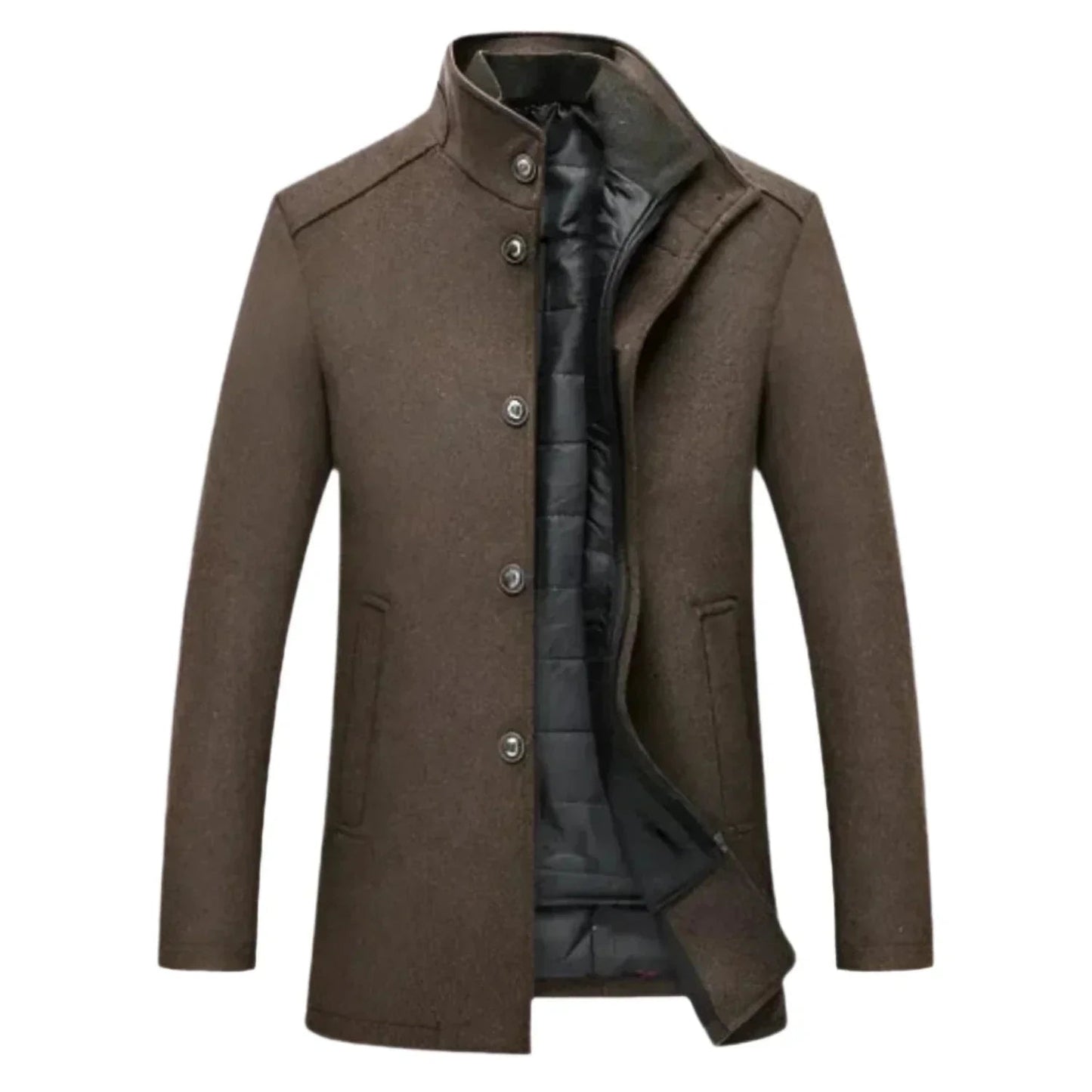 Cappotto da uomo con collo alla coreana