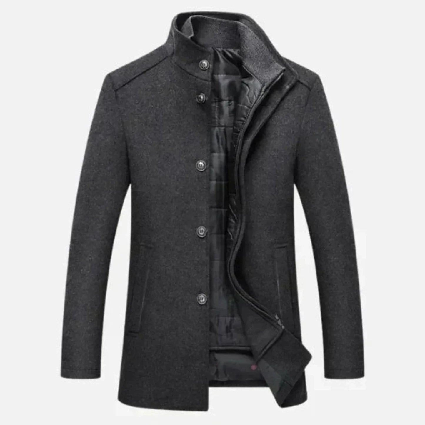 Cappotto da uomo con collo alla coreana