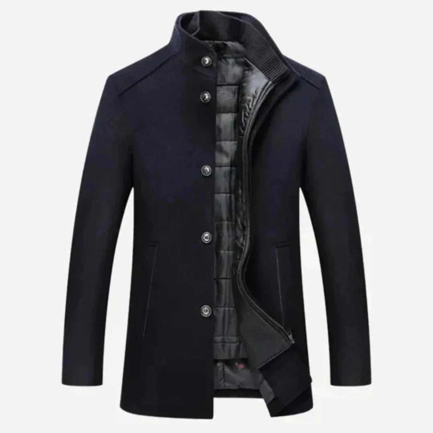 Cappotto da uomo con collo alla coreana