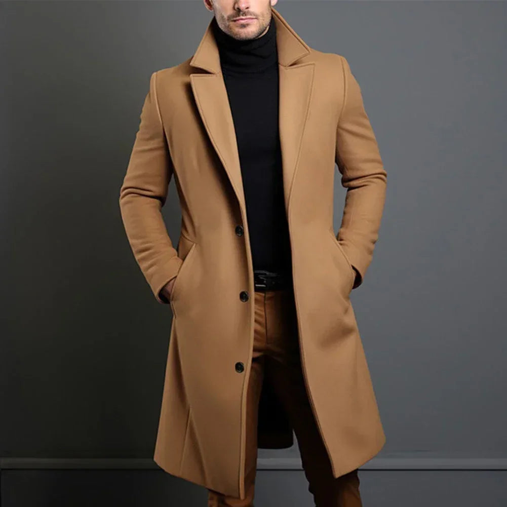 Cappotto da Uomo in Lana – Cappotto Invernale Lungo Classico per Look Eleganti o Casual