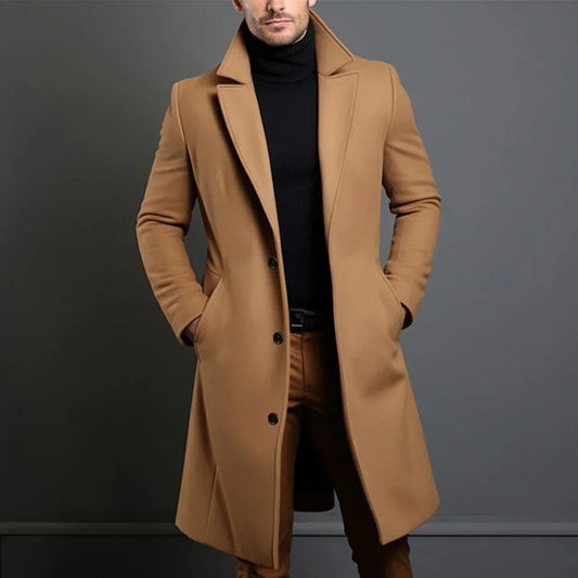 Cappotto da Uomo in Lana – Cappotto Invernale Lungo Classico per Look Eleganti o Casual
