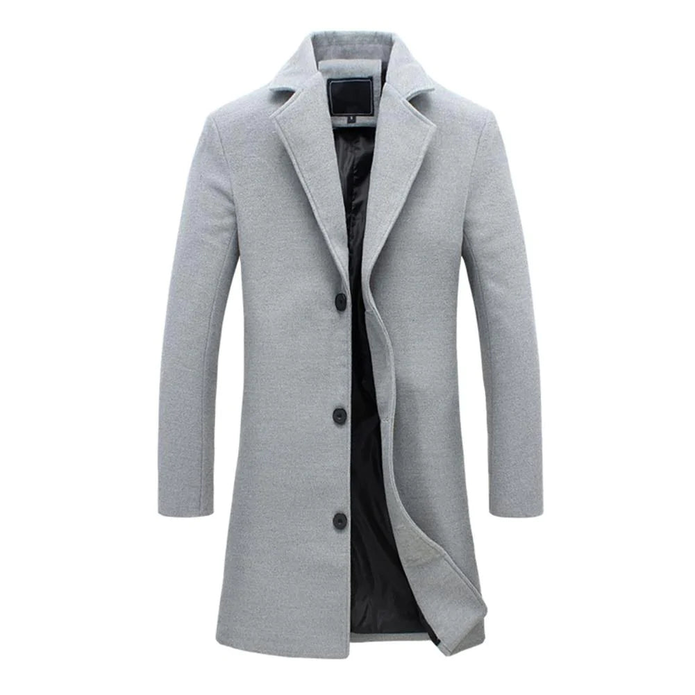 Cappotto da Uomo in Lana – Cappotto Invernale Lungo Classico per Look Eleganti o Casual