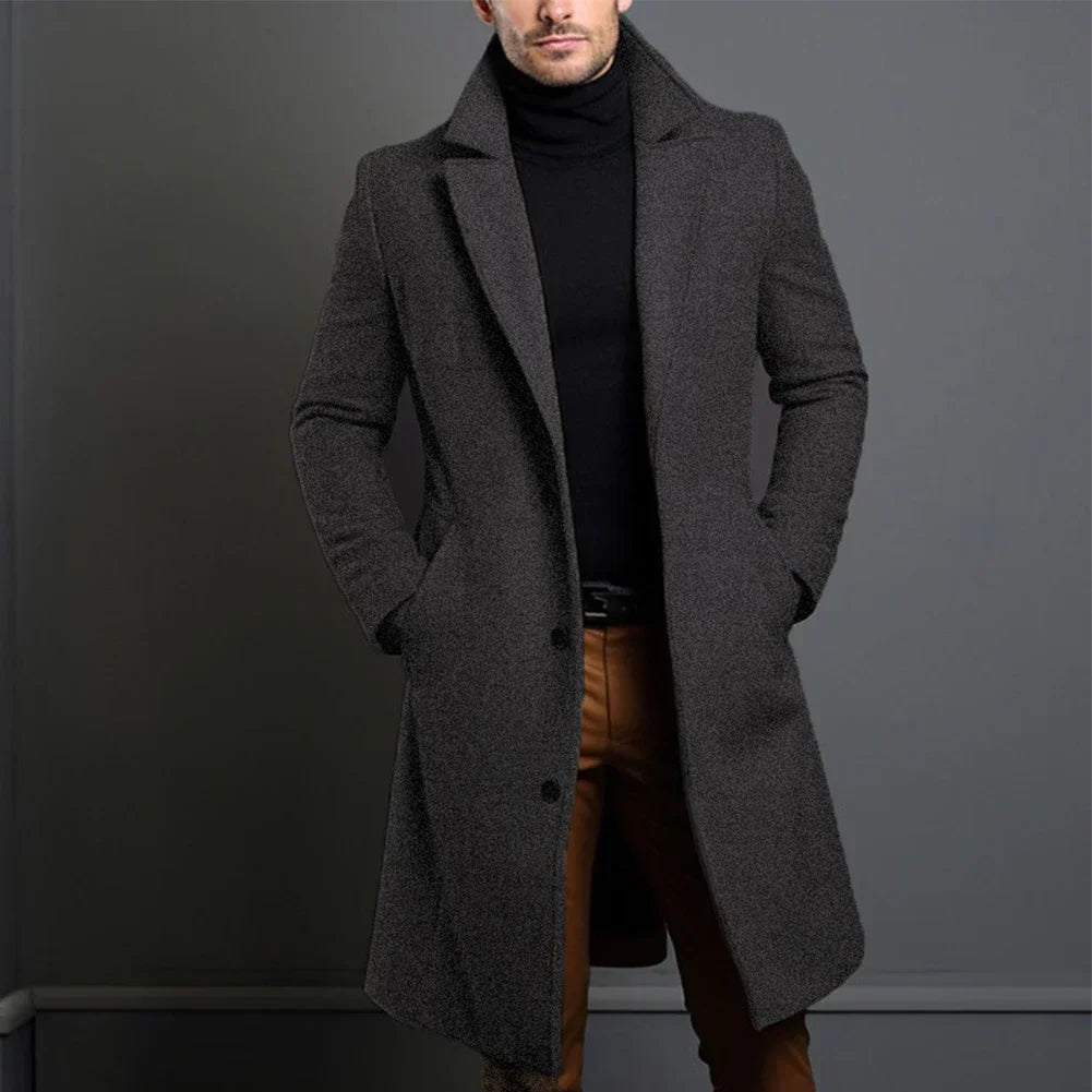 Cappotto da Uomo in Lana – Cappotto Invernale Lungo Classico per Look Eleganti o Casual