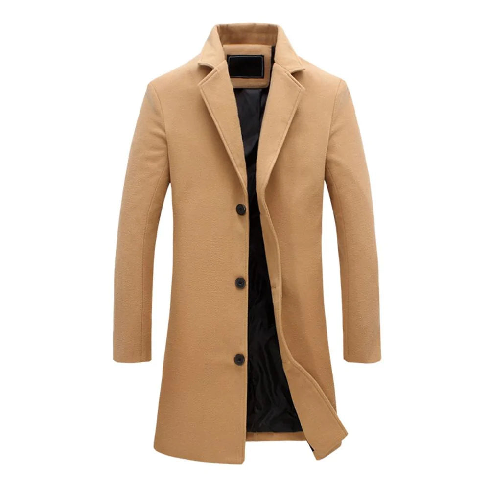 Cappotto da Uomo in Lana – Cappotto Invernale Lungo Classico per Look Eleganti o Casual