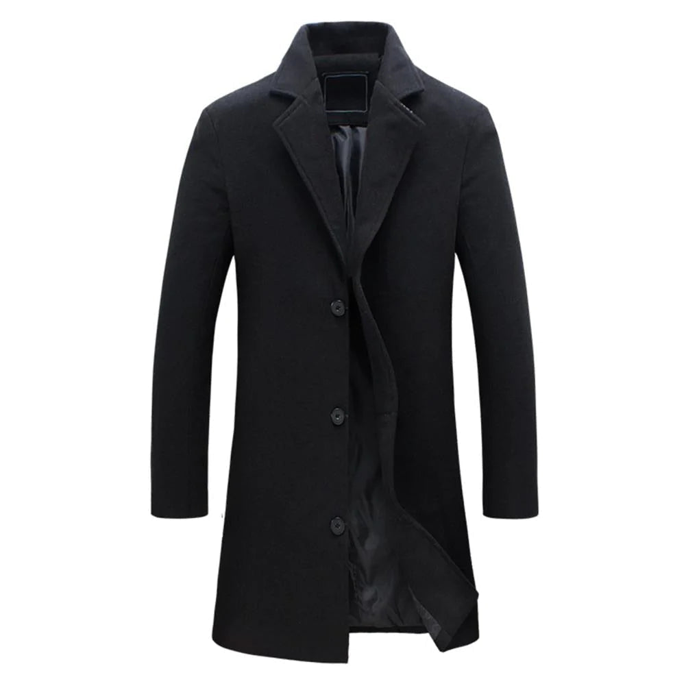 Cappotto da Uomo in Lana – Cappotto Invernale Lungo Classico per Look Eleganti o Casual