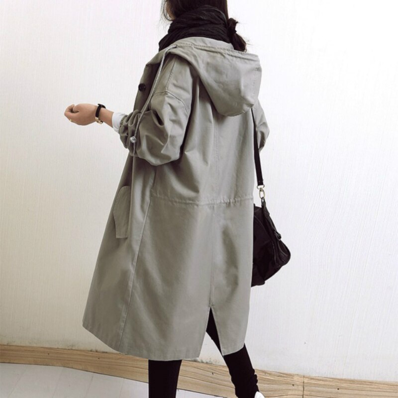 Cappotto lungo da donna con cappuccio