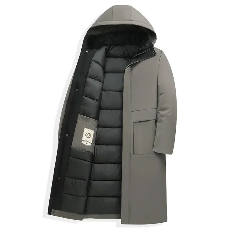 Cappotto lungo da uomo con cappuccio