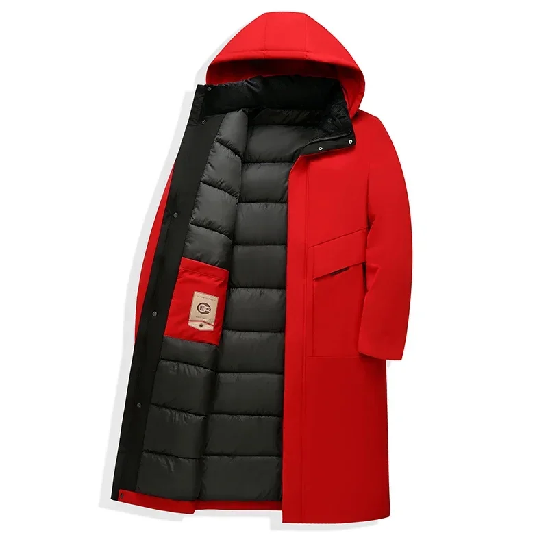 Cappotto lungo da uomo con cappuccio