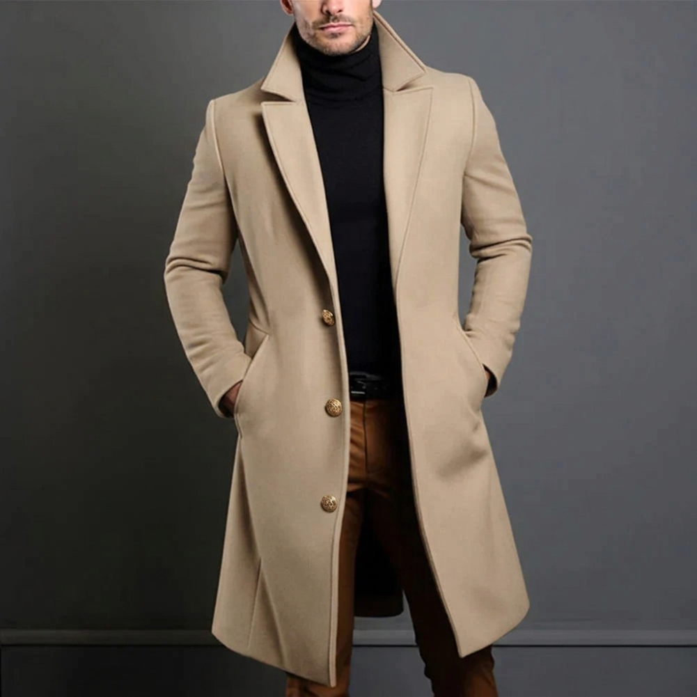 Cappotto Lungo da Uomo con Revers