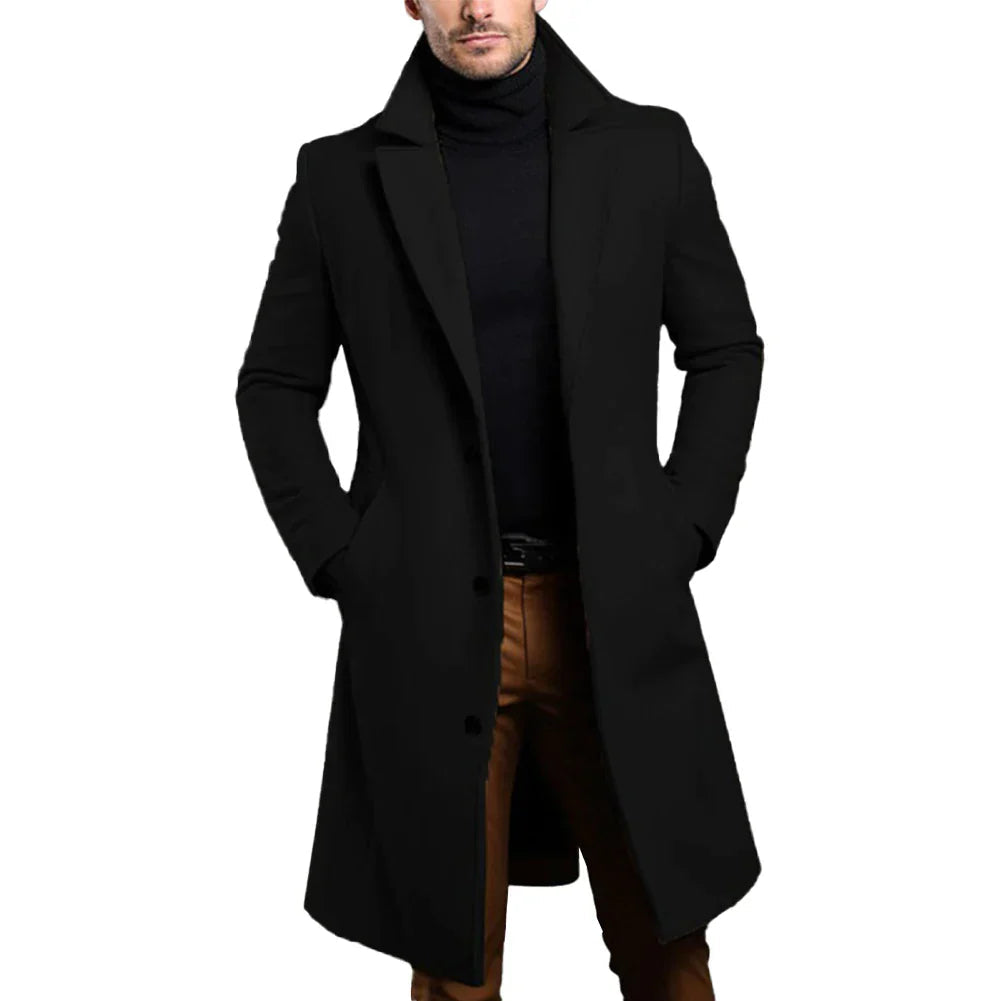 Cappotto Lungo da Uomo con Revers