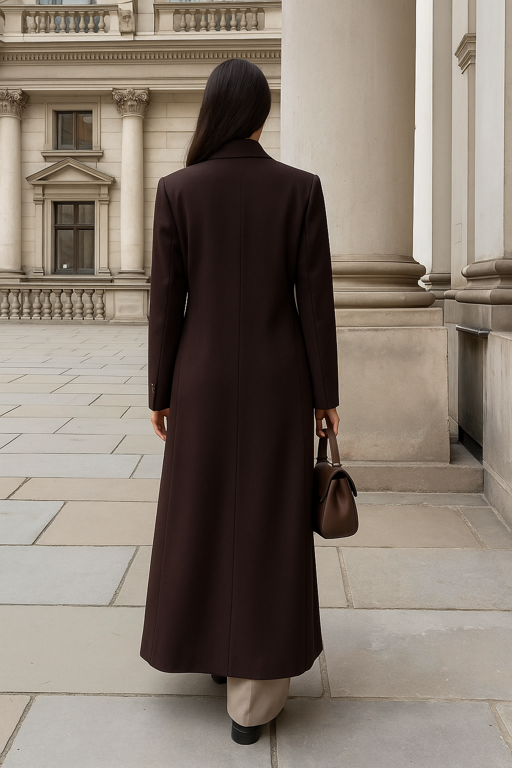 Cappotto Lungo Doppio Petto da Donna Oversize