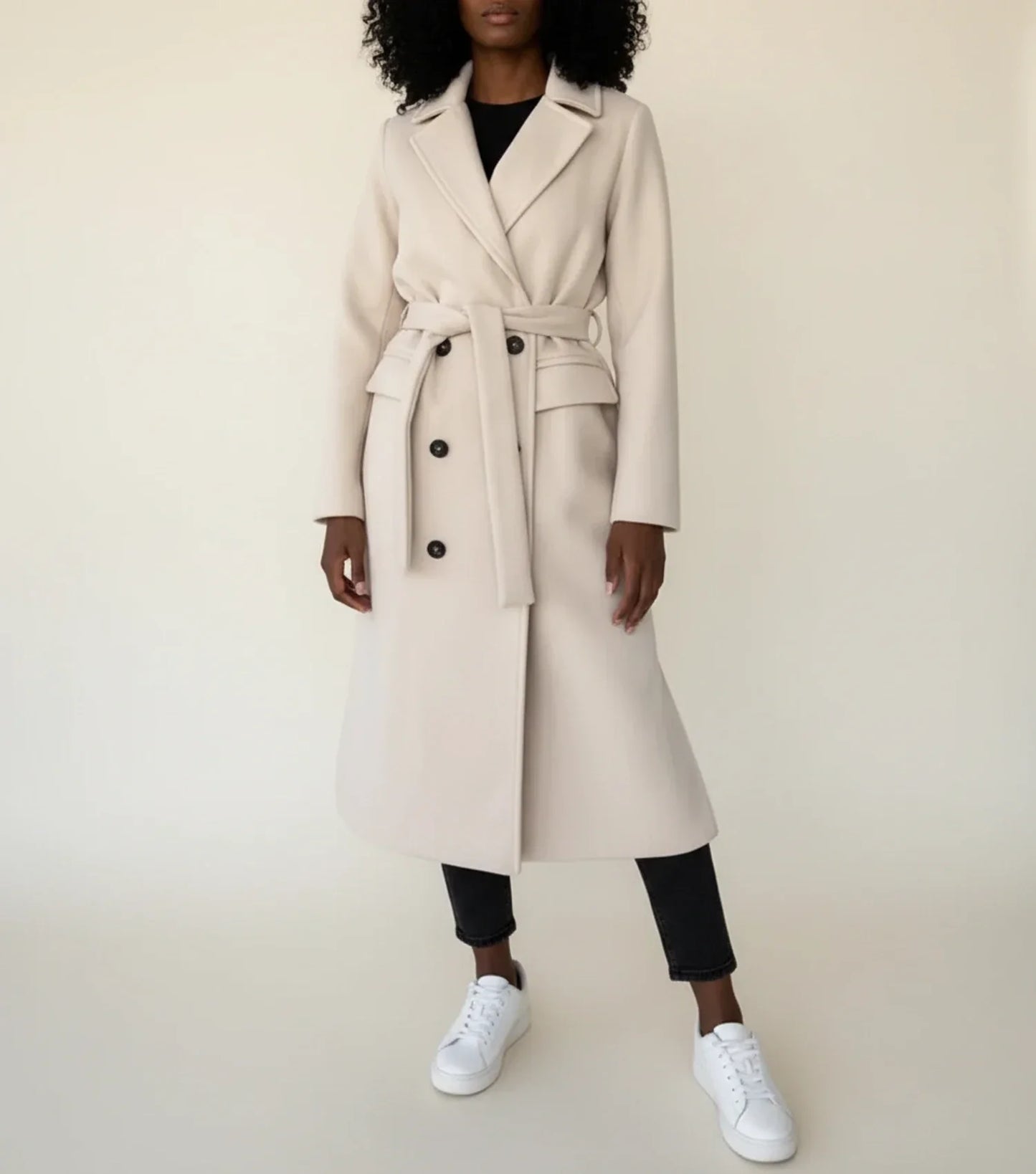 Cappotto Midi Invernale da Donna con Cintura
