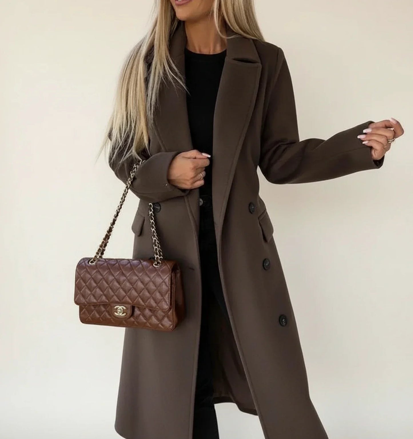 Cappotto Midi Invernale da Donna con Cintura