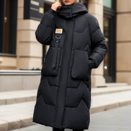 Cappotto trapuntato lungo oversized da donna