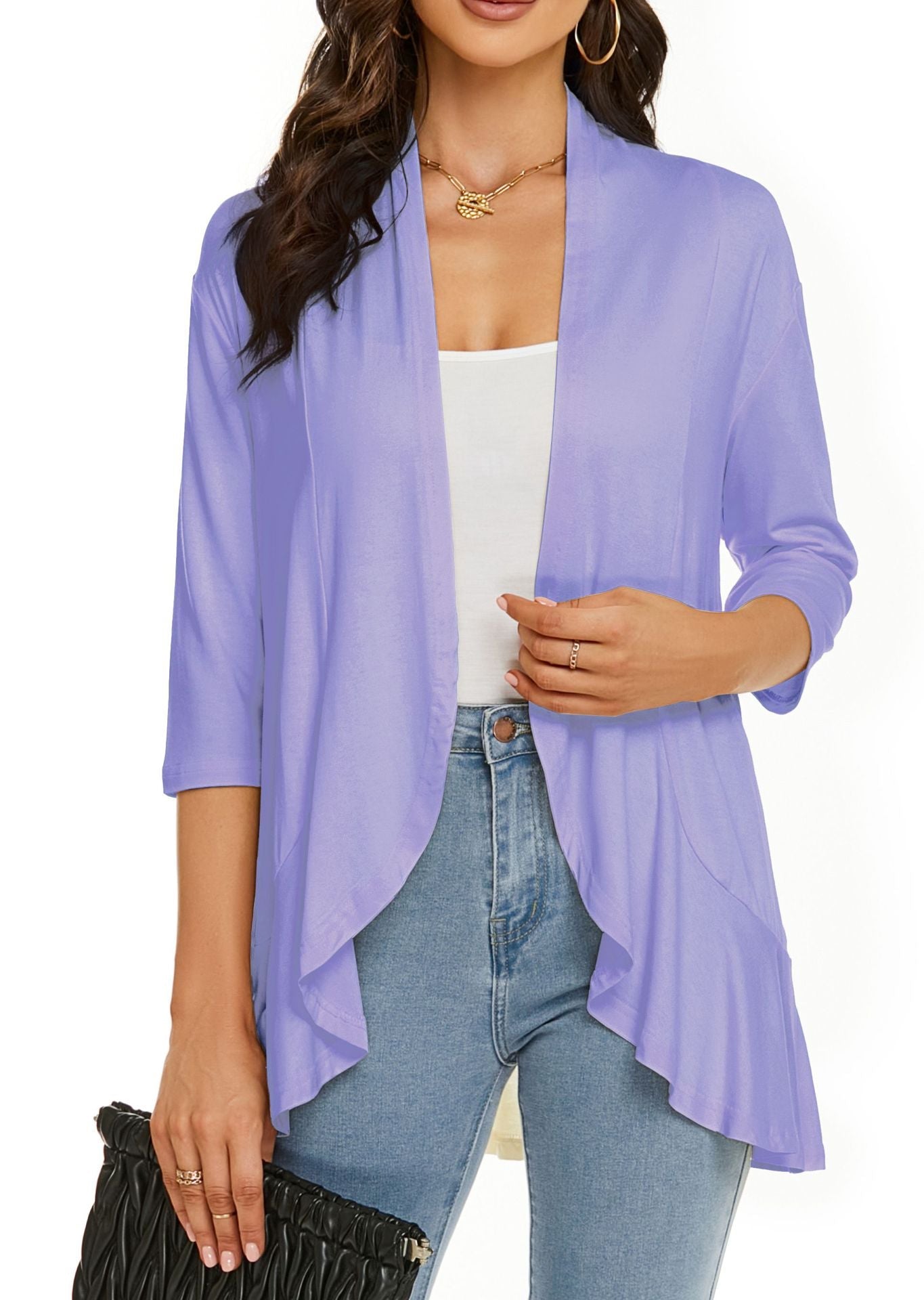Cardigan aperto drappeggiato