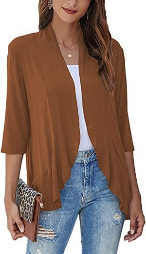 Cardigan aperto drappeggiato