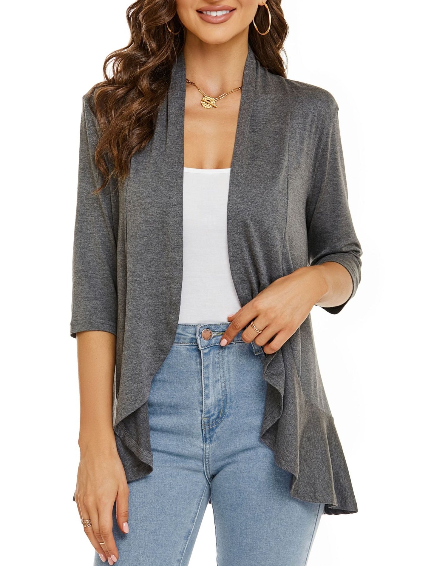 Cardigan aperto drappeggiato