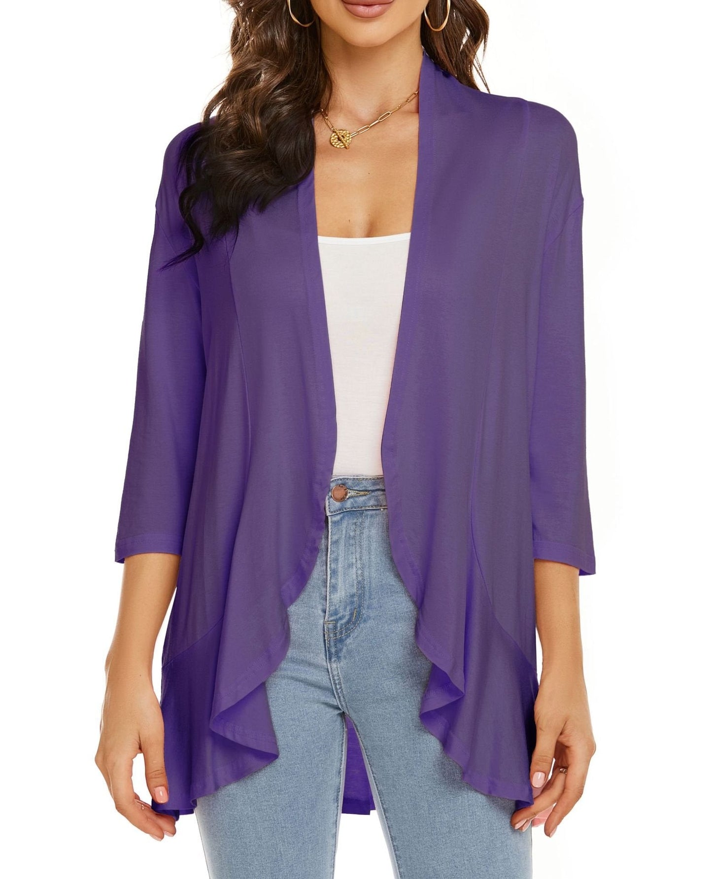 Cardigan aperto drappeggiato