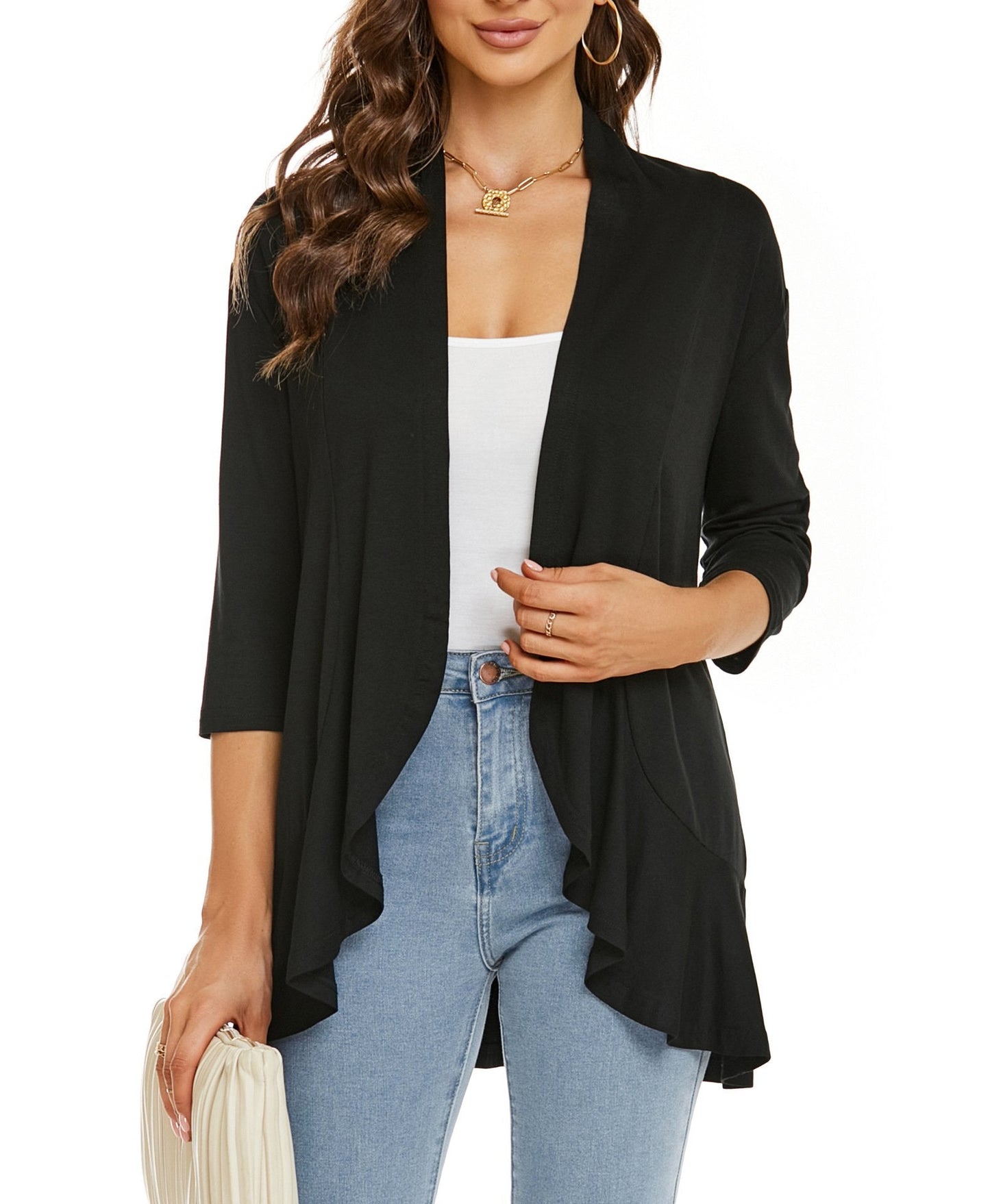 Cardigan aperto drappeggiato