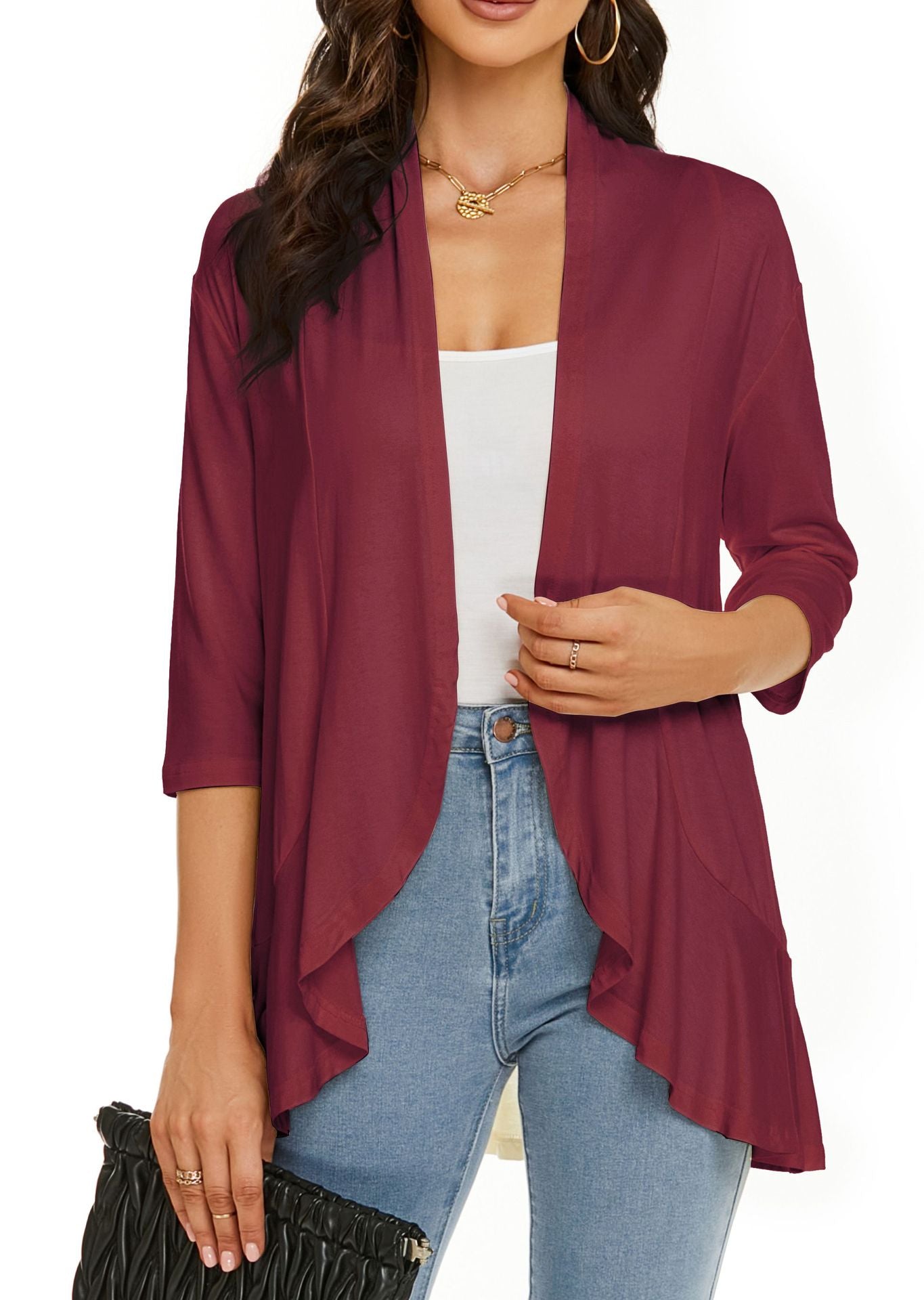 Cardigan aperto drappeggiato