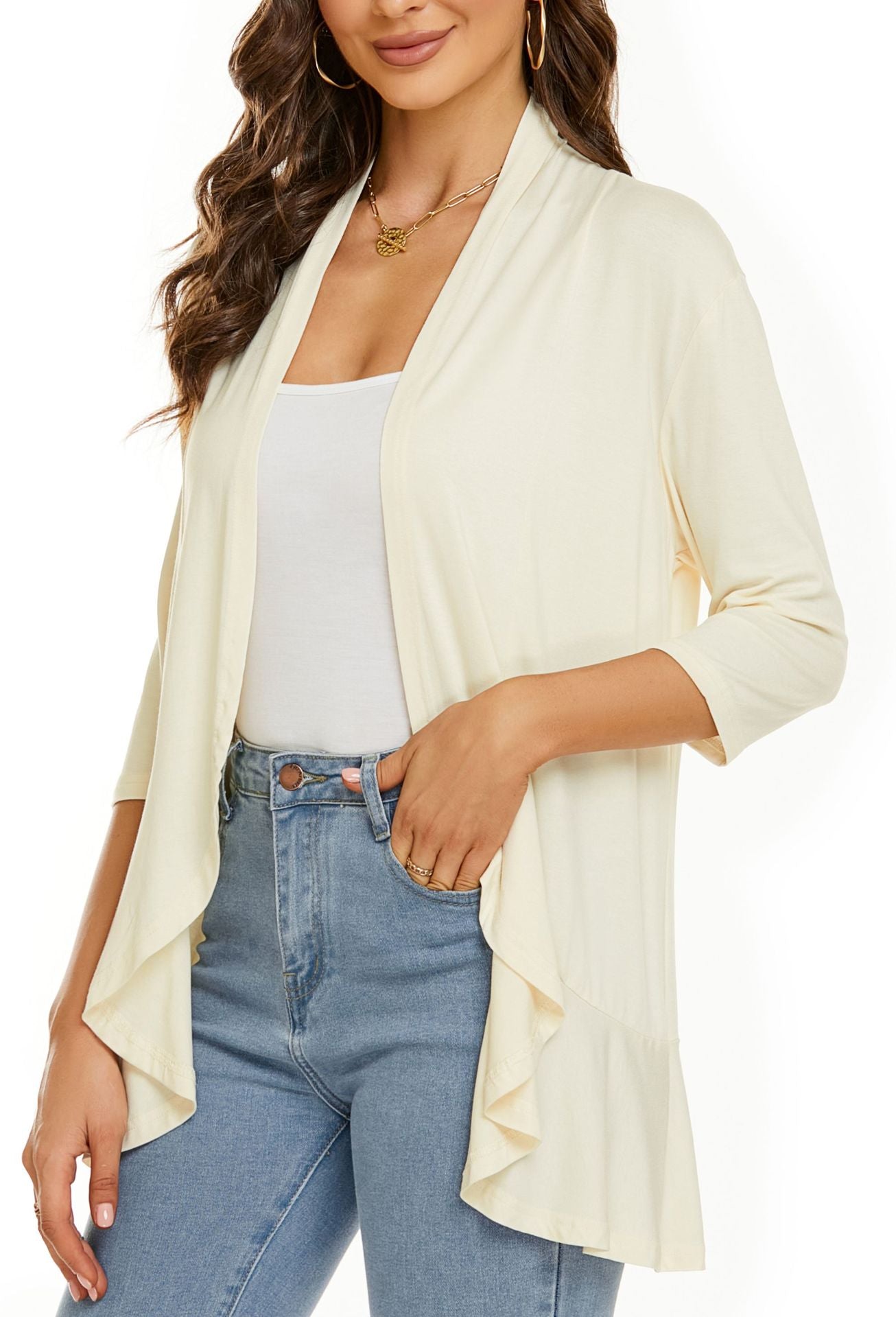 Cardigan aperto drappeggiato