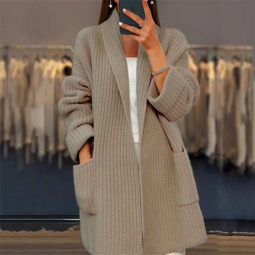 Cardigan aperto in maglia oversized da donna