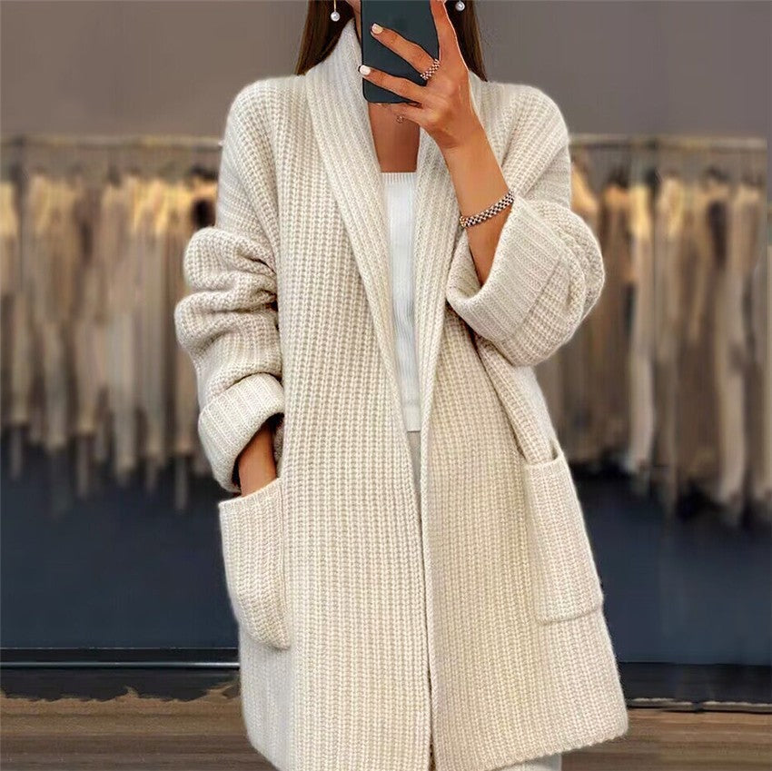 Cardigan aperto in maglia oversized da donna