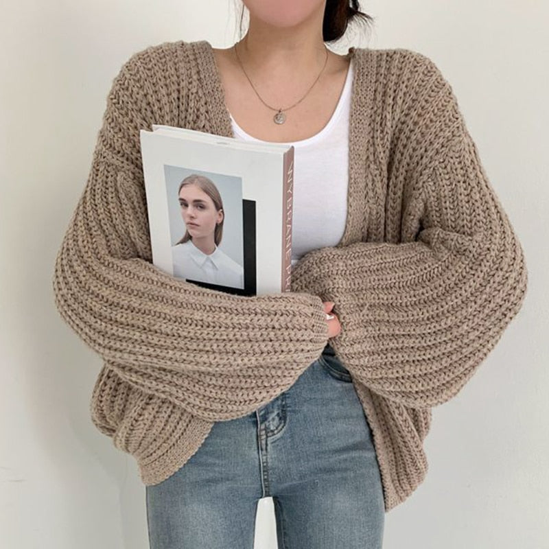 Cardigan aperto oversized da donna