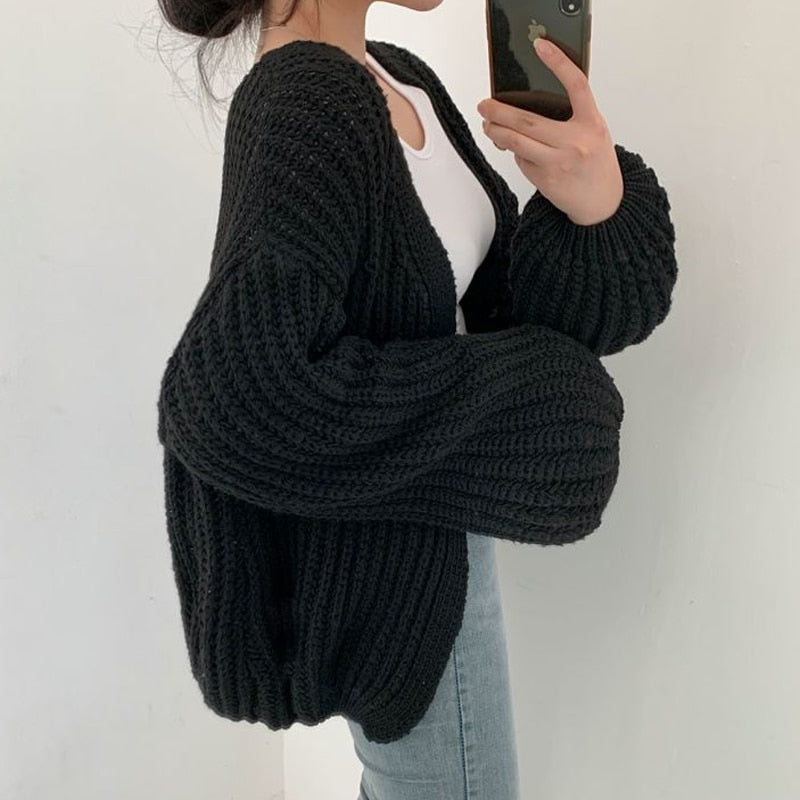Cardigan aperto oversized da donna