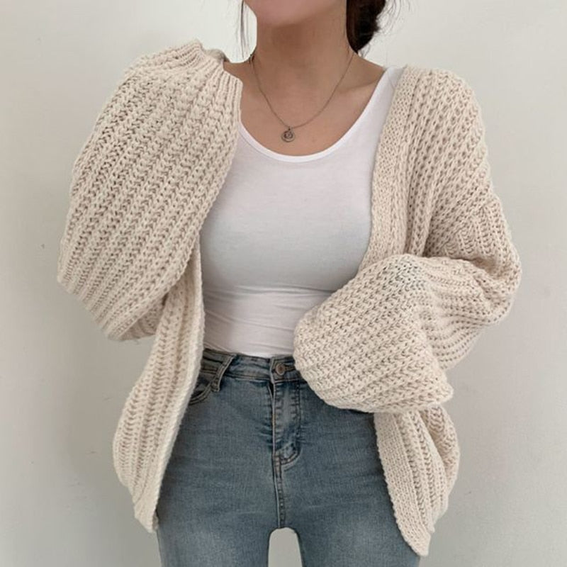 Cardigan aperto oversized da donna