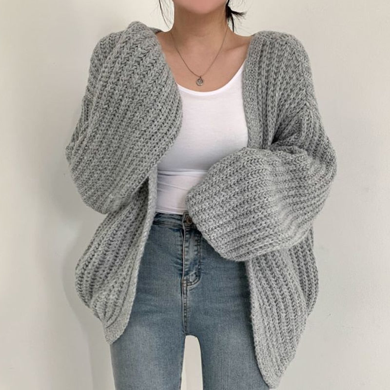 Cardigan aperto oversized da donna
