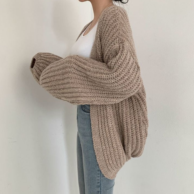 Cardigan aperto oversized da donna