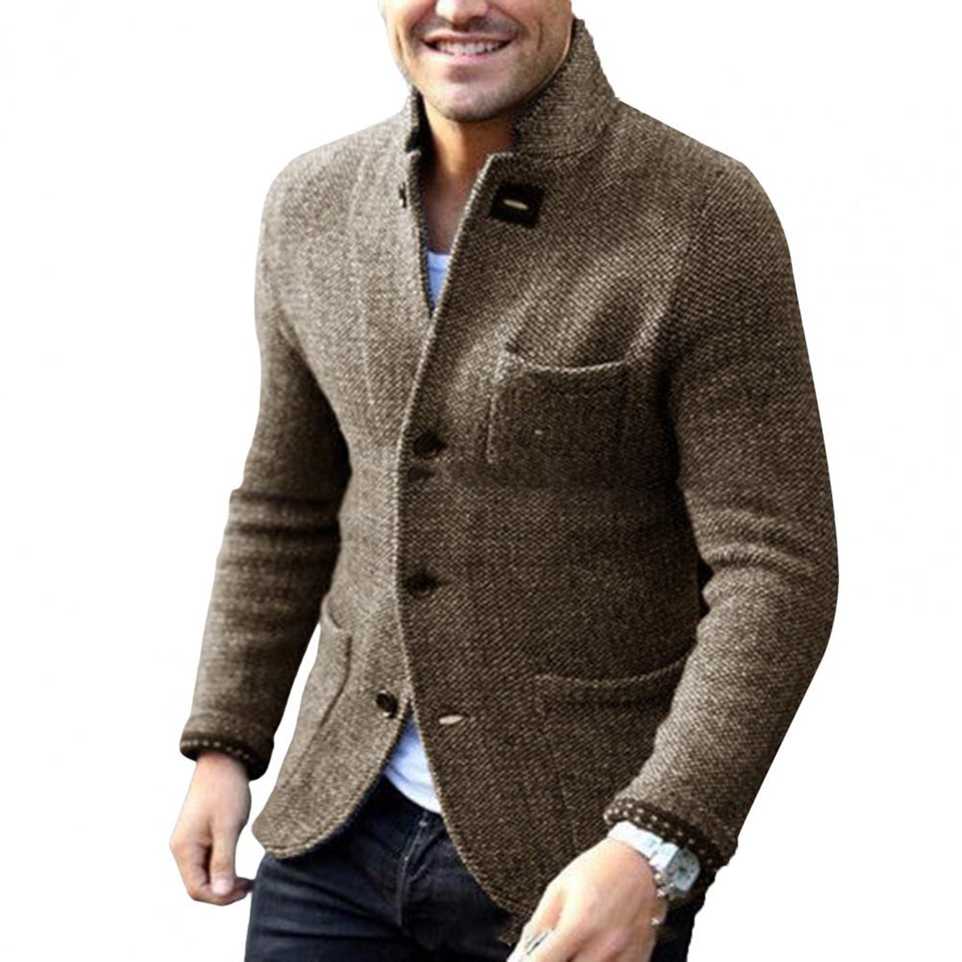 Cardigan Blazer da Uomo in Maglia a Rilievo