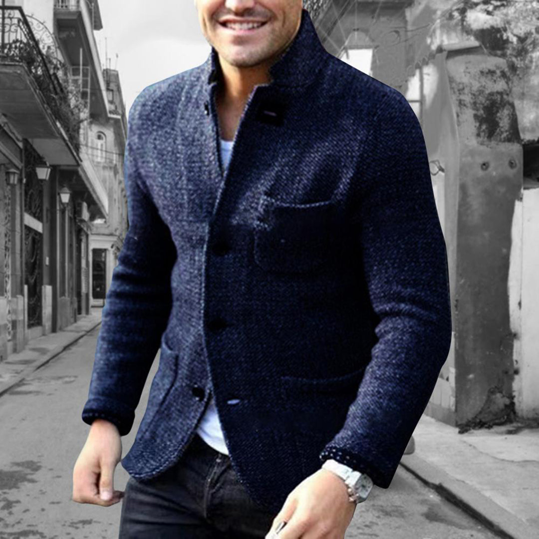 Cardigan Blazer da Uomo in Maglia a Rilievo