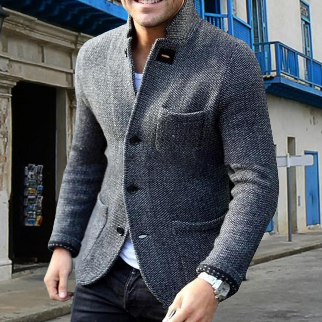 Cardigan Blazer da Uomo in Maglia a Rilievo