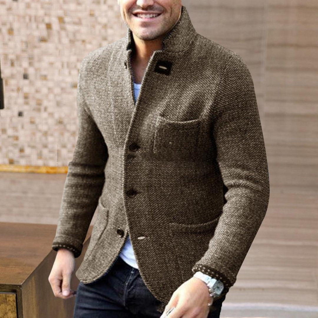 Cardigan Blazer da Uomo in Maglia a Rilievo