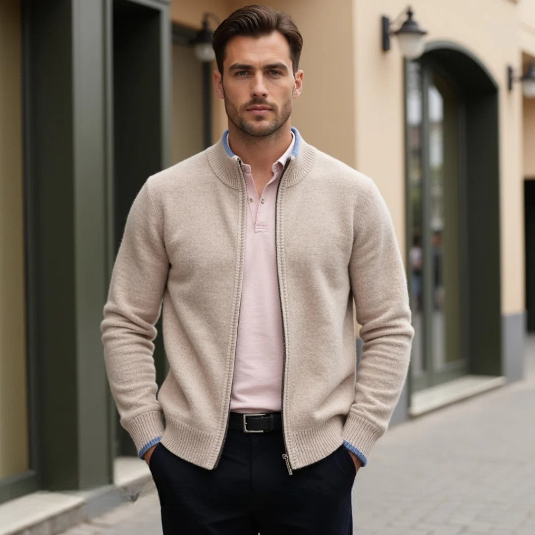 Cardigan classico da uomo in maglia di lana