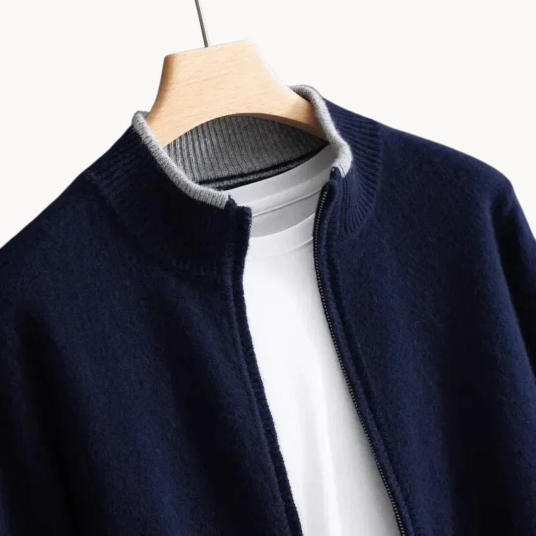 Cardigan classico da uomo in maglia di lana