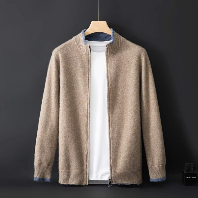 Cardigan classico da uomo in maglia di lana