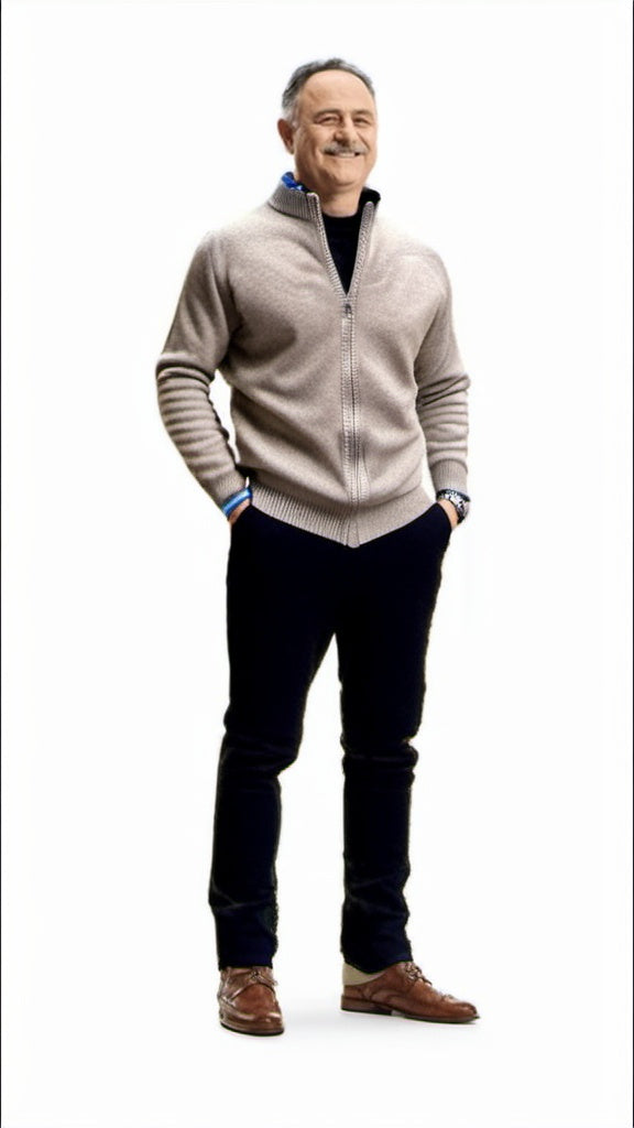 Cardigan classico da uomo in maglia di lana