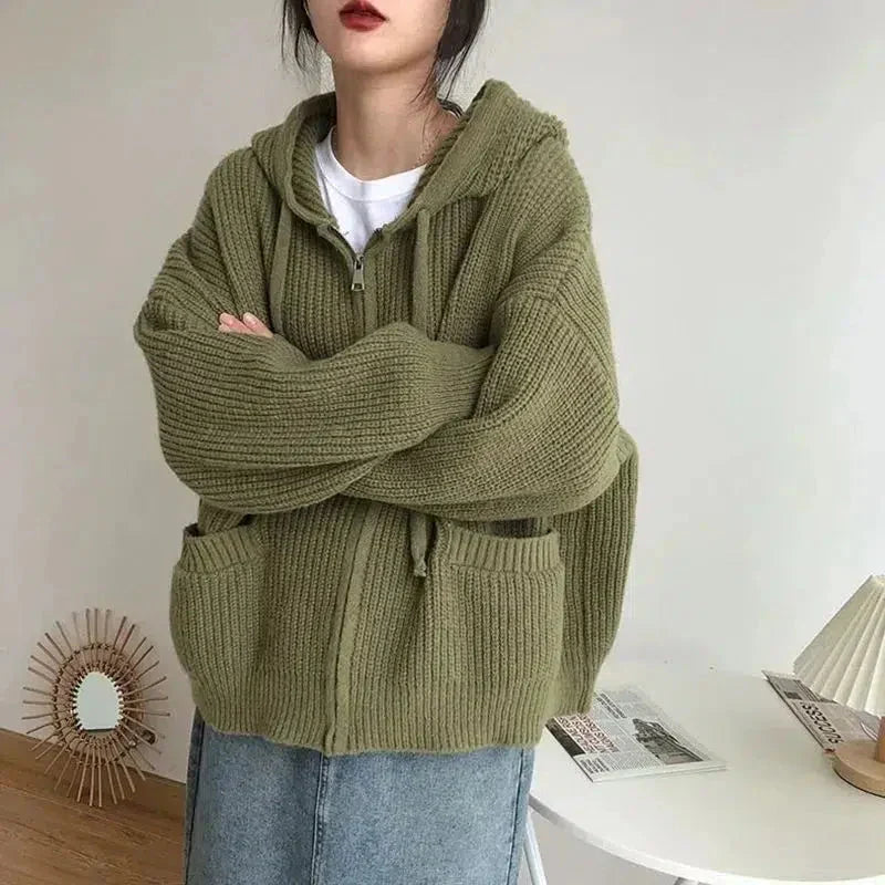 Cardigan da Donna in Maglia con Cerniera