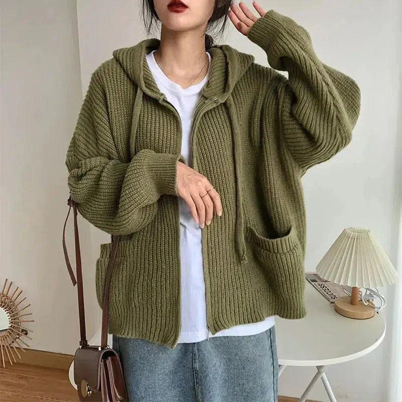Cardigan da Donna in Maglia con Cerniera
