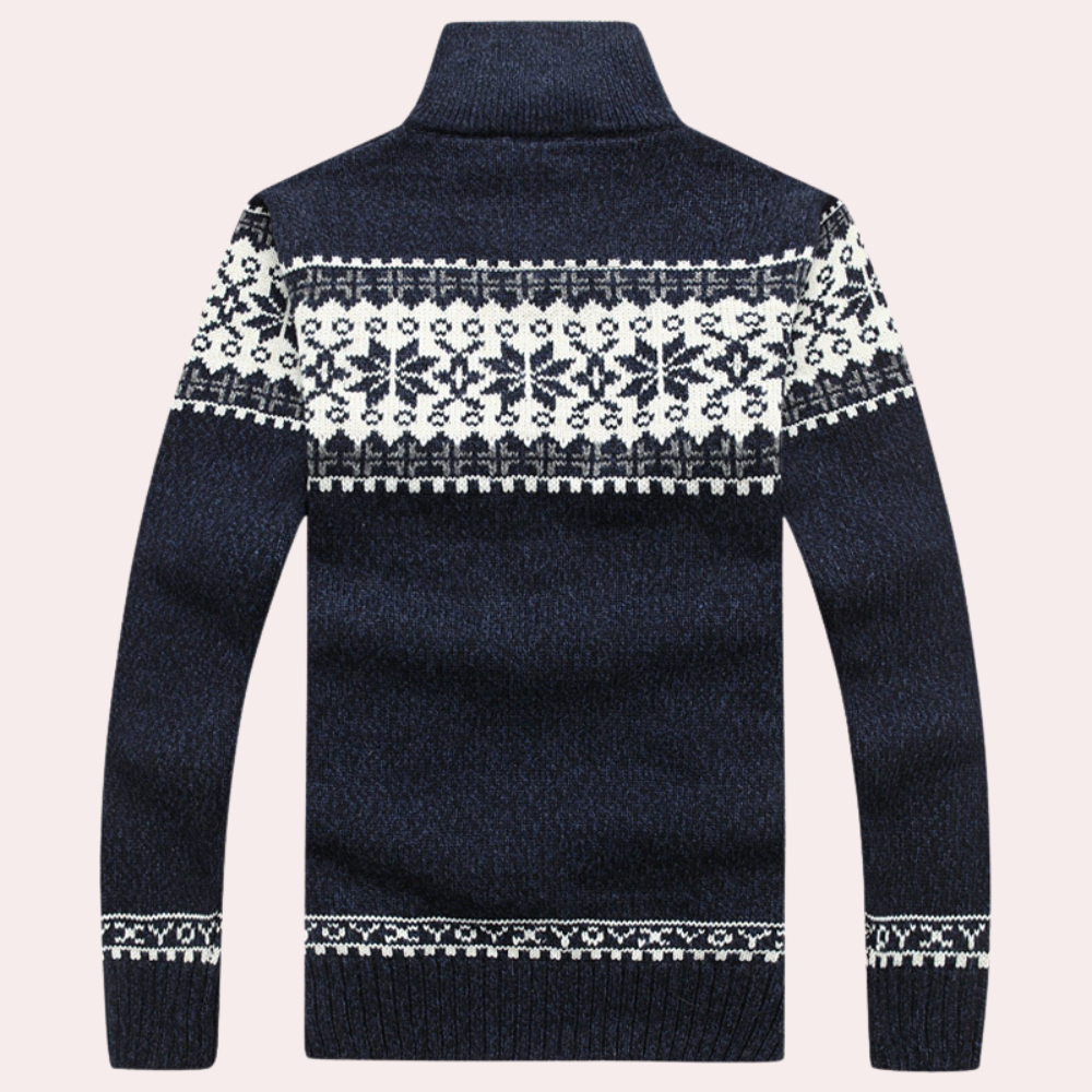 Cardigan da uomo con zip intera e fantasia
