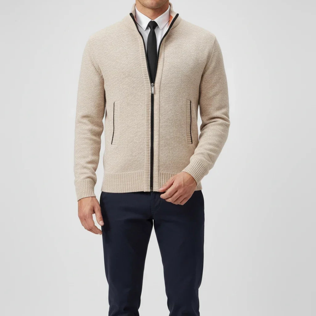 Cardigan in Maglia da Uomo con Zip