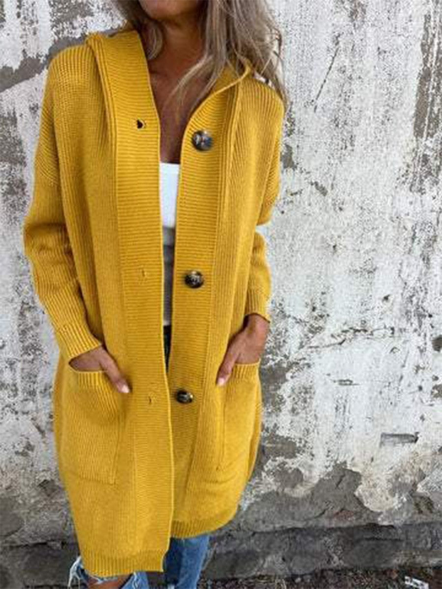 Cardigan Lungo in Maglia da Donna con Cappuccio