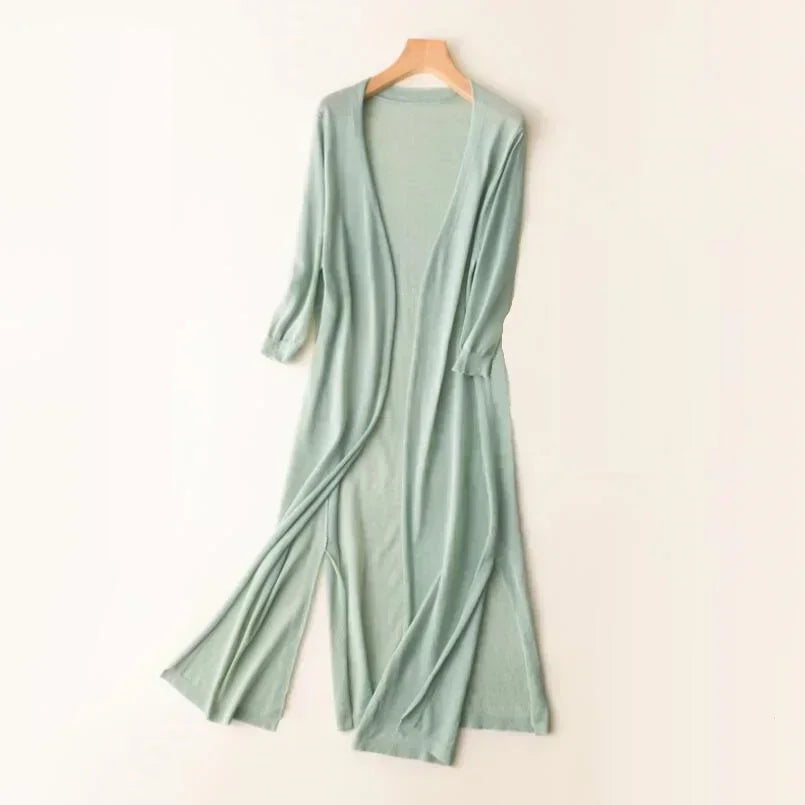 Cardigan lungo morbido da donna