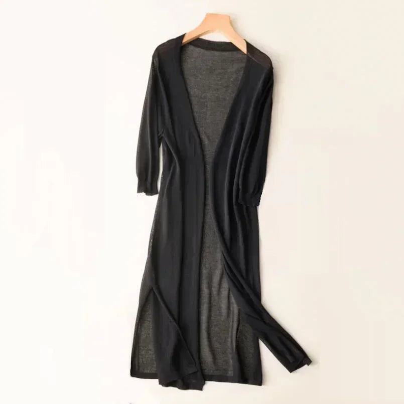Cardigan lungo morbido da donna