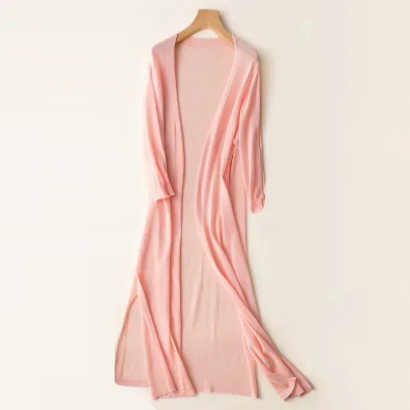 Cardigan lungo morbido da donna